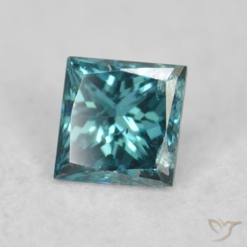 Diamant Bleu naturelle Carré, 0.08 ct, VS