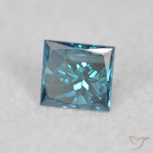 Diamant Bleu naturelle Carré, 0.04 ct, VS