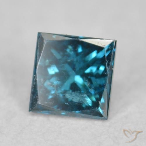 Diamant Bleu naturelle Carré, 0.07 ct, VS