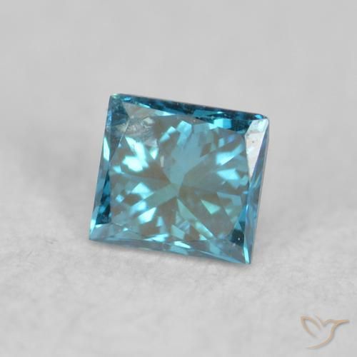 Diamant Bleu naturelle Carré, 0.06 ct, VS-SI