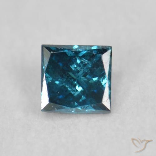 0.08ct Naturel Bleu Diamant, Carré, VS-SI