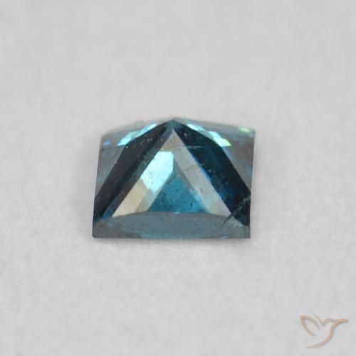 Diamant Bleu naturelle Carré, 0.08 ct, VS-SI