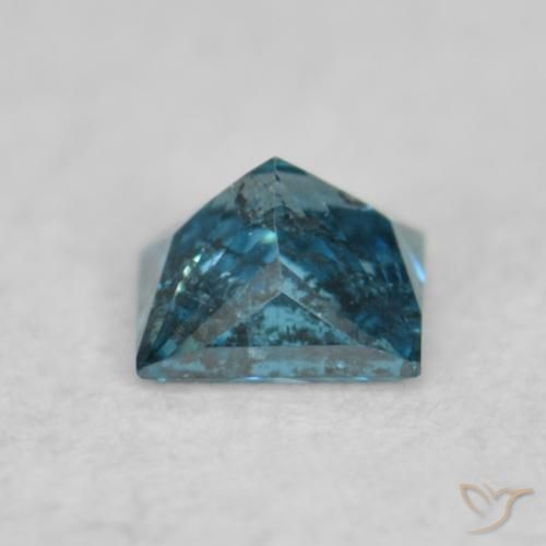 Diamant Bleu naturelle Carré, 0.09 ct, SI