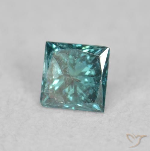 Diamant Vert naturelle Carré, 0.03 ct, VS-SI