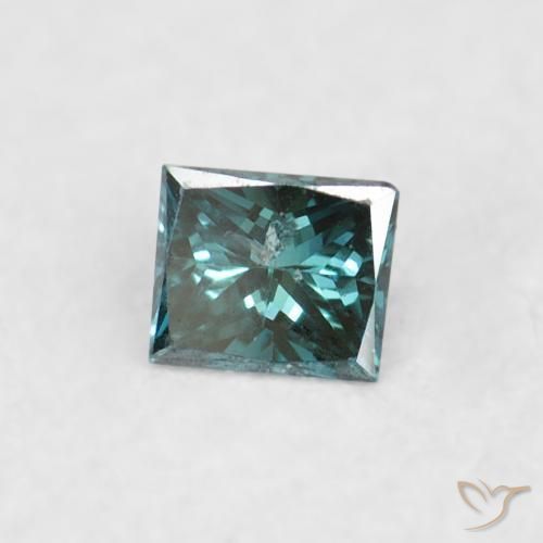 Diamant Bleu naturelle Carré, 0.03 ct, VS