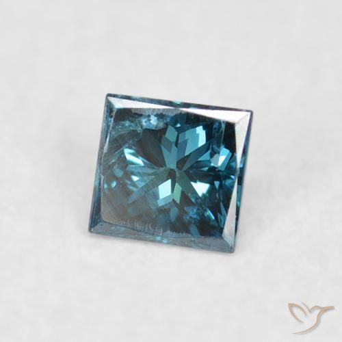 Diamant Bleu naturelle Carré, 0.07 ct, VS