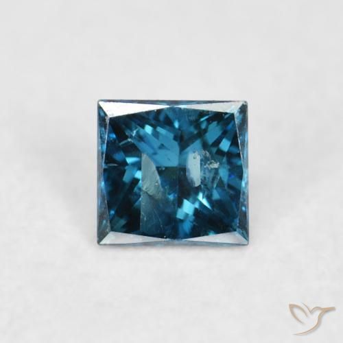 0.07ct Naturel Bleu Diamant, Carré, VS-SI
