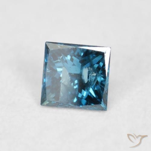 Diamant Bleu naturelle Carré, 0.07 ct, VS-SI