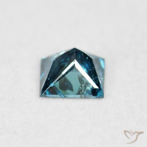 Diamant Bleu naturelle Carré, 0.07 ct, VS-SI