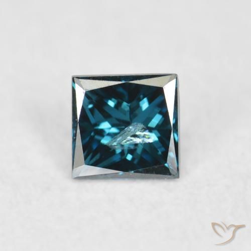 0.07ct Naturel Bleu Diamant, Carré, VS-SI
