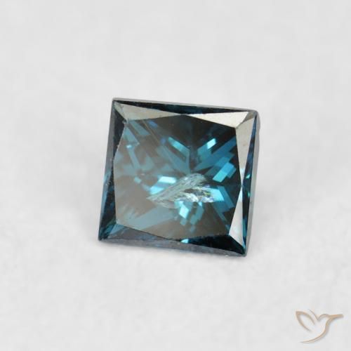 Diamant Bleu naturelle Carré, 0.07 ct, VS-SI