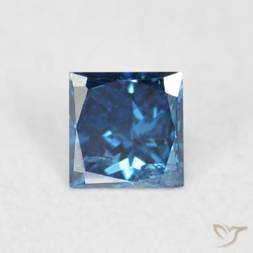 0.08ct Naturel Bleu Diamant, Carré, VS-SI, Photo A