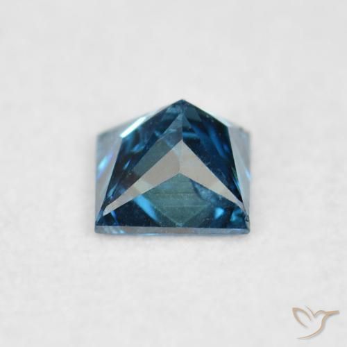 Diamant Bleu naturelle Carré, 0.08 ct, VS-SI