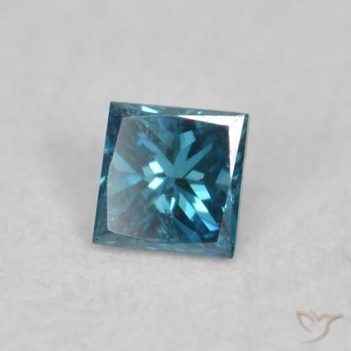 Diamant Bleu naturelle Carré, 0.05 ct, VVS-VS