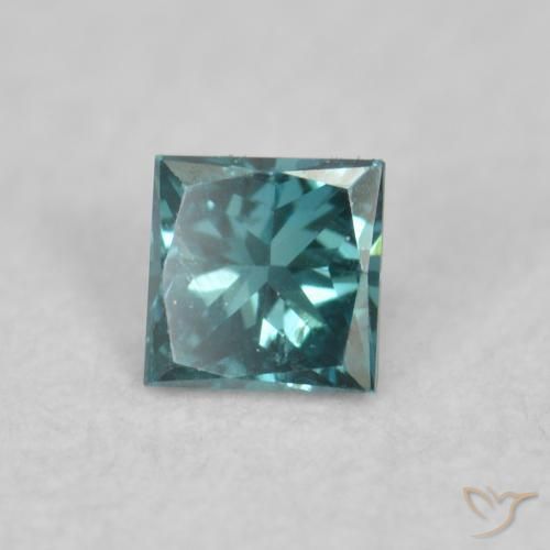 Diamant Vert naturelle Carré, 0.04 ct, VVS-VS