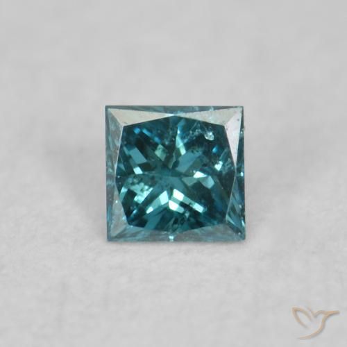 0.02ct Naturel Bleu Diamant, Carré, VVS-VS