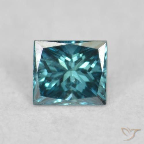 0.07ct Naturel Bleu Diamant, Carré, VVS-VS