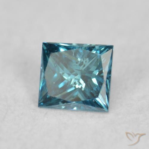 Diamant Bleu naturelle Carré, 0.05 ct, VVS-VS