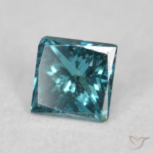 Diamant Bleu naturelle Carré, 0.08 ct, VVS-VS