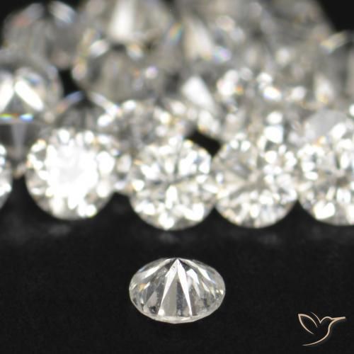 Diamant blanc naturelle coupe roude, 0,03 ct, VS-SI