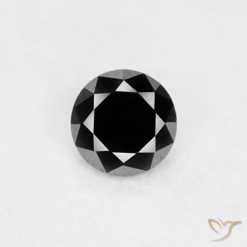 0.03ct Naturel Noire Diamant, Tour, Opaque