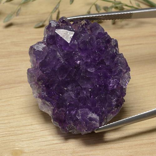 Druse d'améthyste Violet foncé naturelle Forme fantaisie, 75.76 ct, Opaque