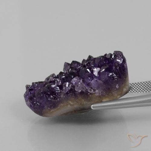 Druse d'améthyste Violet foncé naturelle Fantaisie, 74.48 ct, Opaque