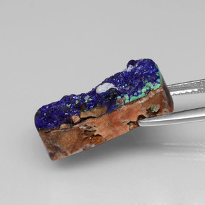 Druzy Azurite Bleu naturelle Baquette, 9.73 ct, Opaque