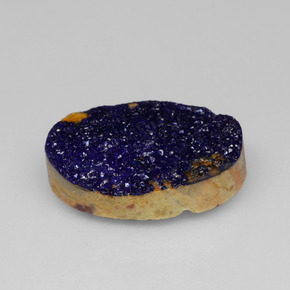 Druzy Azurite Bleu naturelle Coupe ovale, 9.26 ct, Opaque