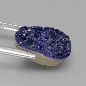 Druse d'azurite bleue naturelle forme fantaisie, 5,24 ct, opaque