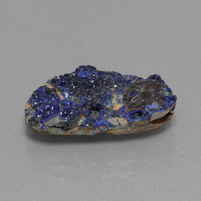 Druse d'azurite bleue naturelle forme fantaisie, 6,58 ct, opaque