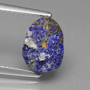Druse d'azurite bleue naturelle forme fantaisie, 2,34 ct, opaque