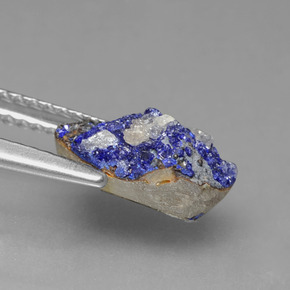 Druse d'azurite bleue naturelle forme fantaisie, 2,34 ct, opaque