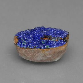 Druse d'azurite bleue naturelle forme fantaisie, 2,55 ct, opaque