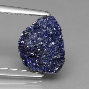 Druse d'azurite bleue naturelle forme fantaisie, 2,81 ct, opaque