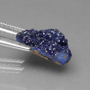 Druse d'azurite bleue naturelle forme fantaisie, 2,81 ct, opaque