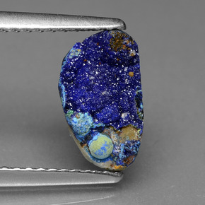 Druzy Azurite Bleu naturelle Forme fantaisie, 1.80 ct, Opaque
