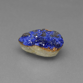 Druse d'azurite bleue naturelle forme fantaisie, 2,15 ct, opaque