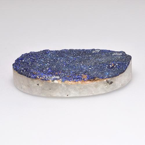 Druse d'azurite bleue naturelle forme fantaisie, 22,48 ct, opaque