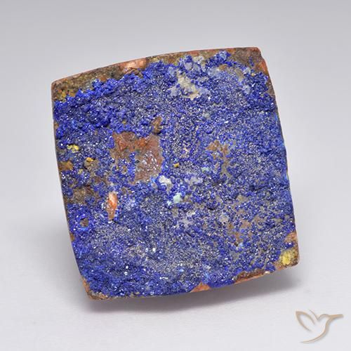 Druse d'azurite bleu grisâtre naturelle baquette, 15,81 ct, opaque