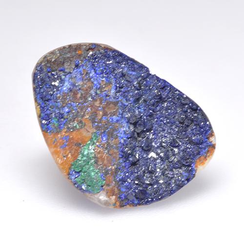 Druse d'azurite bleue naturelle forme fantaisie, 8,35 ct, opaque