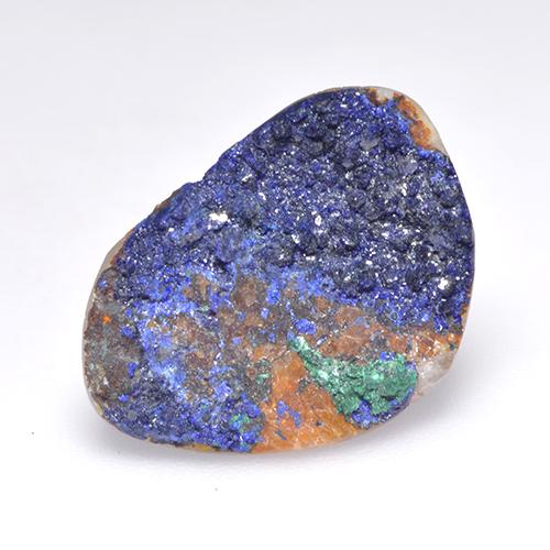 Druse d'azurite bleue naturelle forme fantaisie, 8,35 ct, opaque