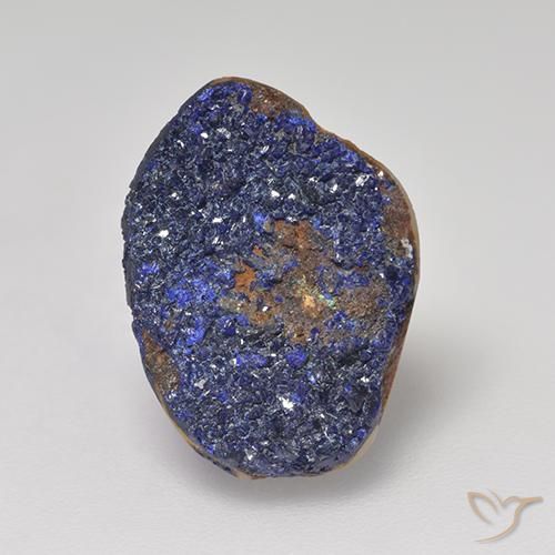 Druzy Azurite Bleu marine profond naturelle Forme fantaisie, 6.40 ct, Opaque