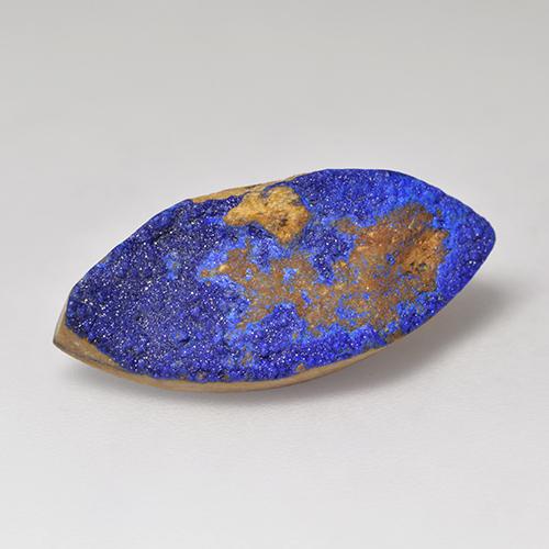 Druse d'azurite bleue naturelle marquise, 6,76 ct, opaque