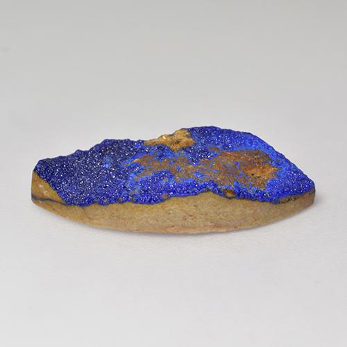 Druse d'azurite bleue naturelle marquise, 6,76 ct, opaque