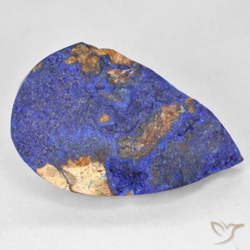 Druzy Azurite Bleu marine profond naturelle En forme de poire, 10.96 ct, Opaque