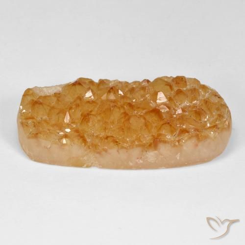 30.62ct Naturel Medium Light-Orange Druzy Citrine, ovale, Opaque