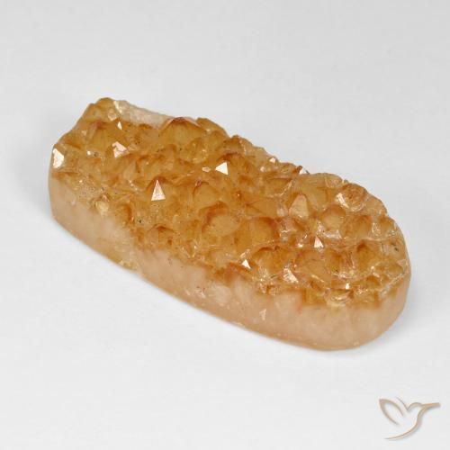 Druzy Citrine Medium Light-Orange naturelle ovale, 30.62 ct, Opaque