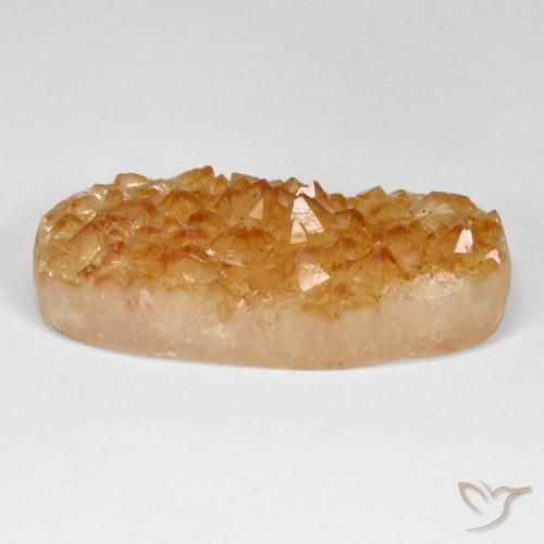 Druzy Citrine Medium Light-Orange naturelle ovale, 30.62 ct, Opaque