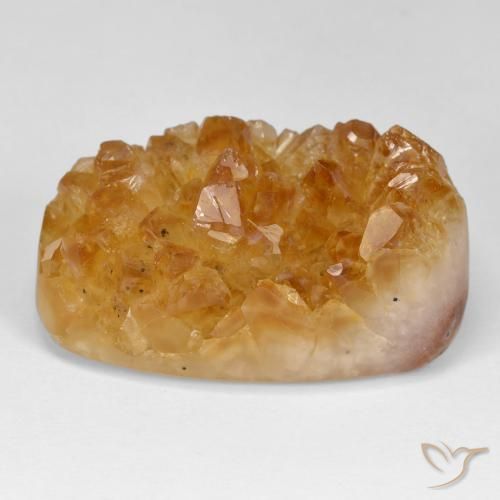 52.86ct Naturel Miel Orange Druzy Citrine, Coussin, Opaque